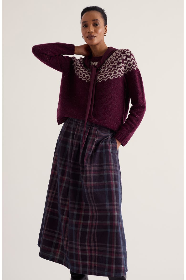 Port Kinnis Fair Isle Merino Wool Blend Sweater, Alternate, color, WAG TAIL DARK HELLEBORE ARAN