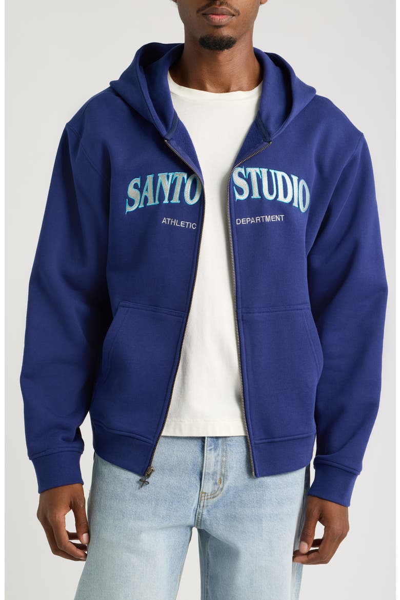 Athletic Dept Zip Hoodie, Alternate, color, NAVY
