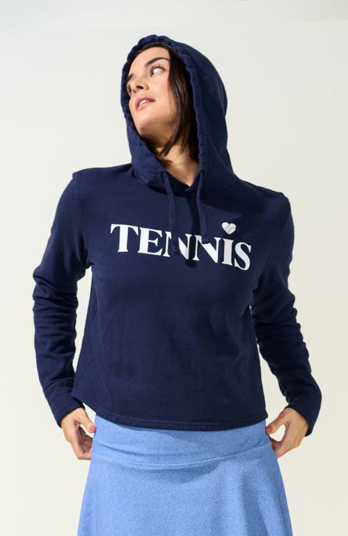 Bobbe Active Courtside Cropped Fleece Hoodie In Blue