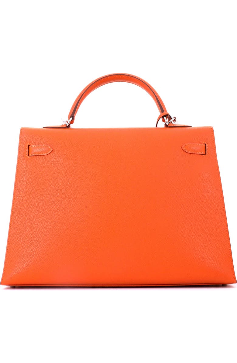 Pre-Owned Hermes Kelly Handbag Orange Epsom with Palladium Hardware 35, Alternate, color, Feu