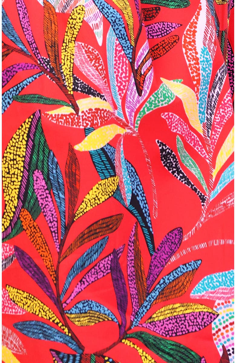 Leota Zariah Empire Waist Mini Dress, Alternate, color, Palm Foliage Poppy Red