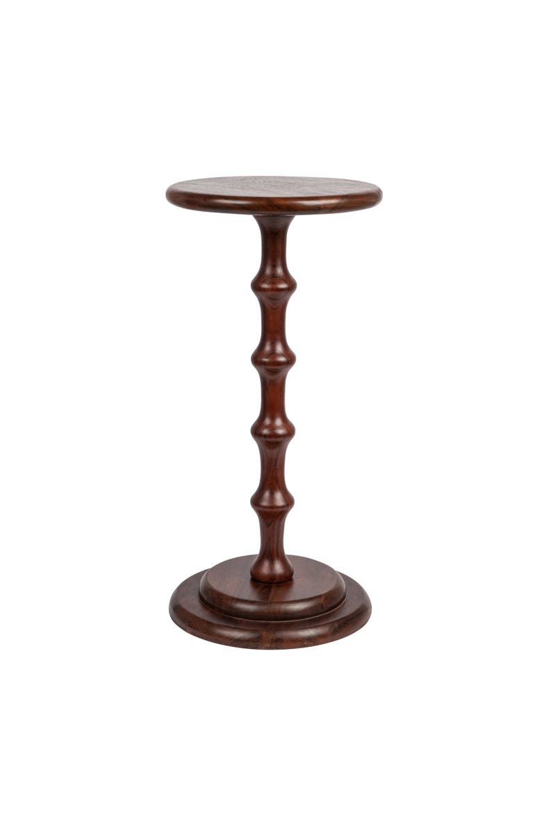 Ergo Pedestal Cocktail Side Table, Dark Chestnut, Main, color, Brown
