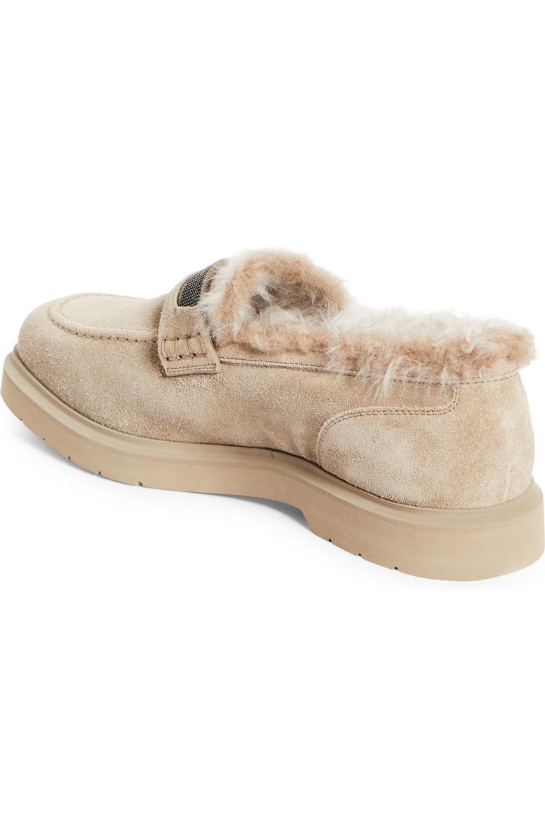 Brunello Cucinelli Monili Genuine Shearling Lined Loafer, Alternate, color,