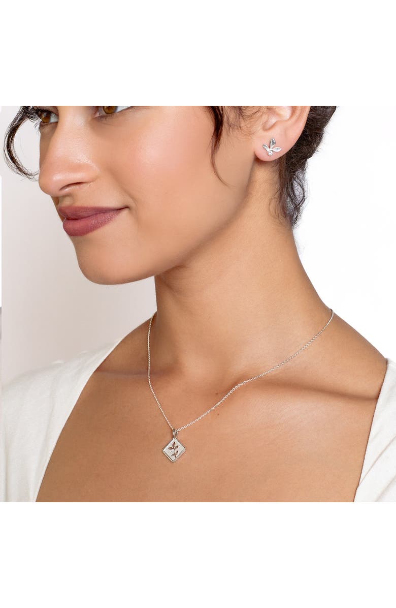 Rizen Jewelry Olive Leaf Pendant Necklace, Alternate, color, Sterling Silver