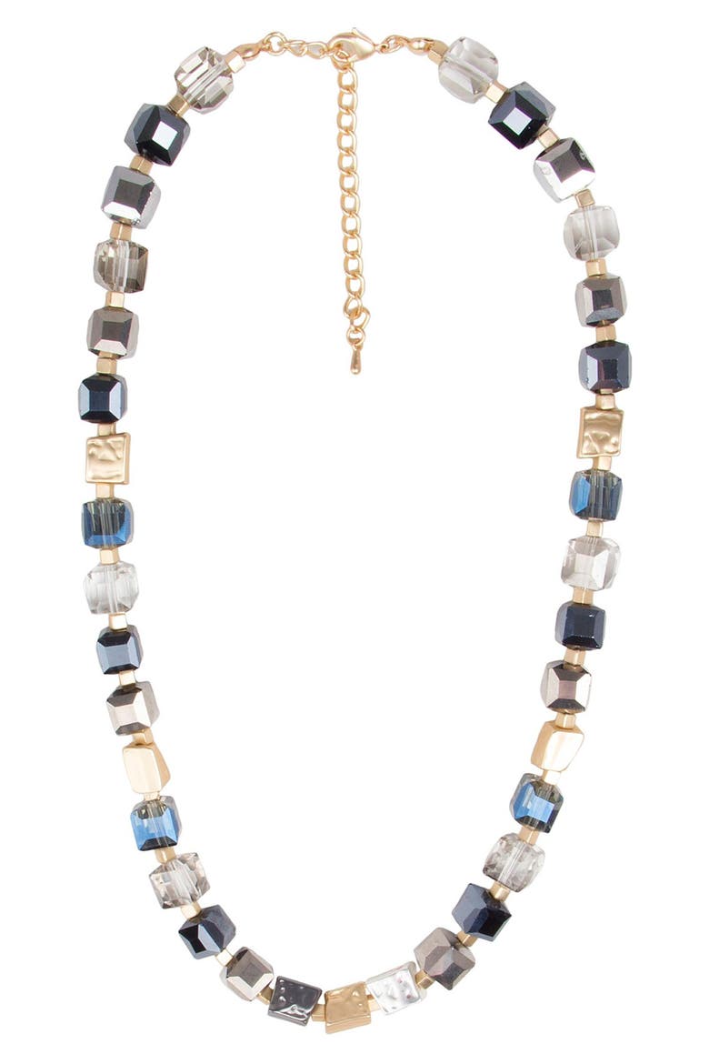 Glass Beaded Necklace, Main, color, NAVY
