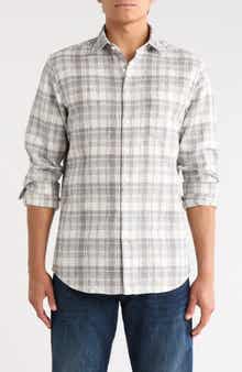 Yarn Dyed Plaid Sports Fit Cotton Button-Up Shirt