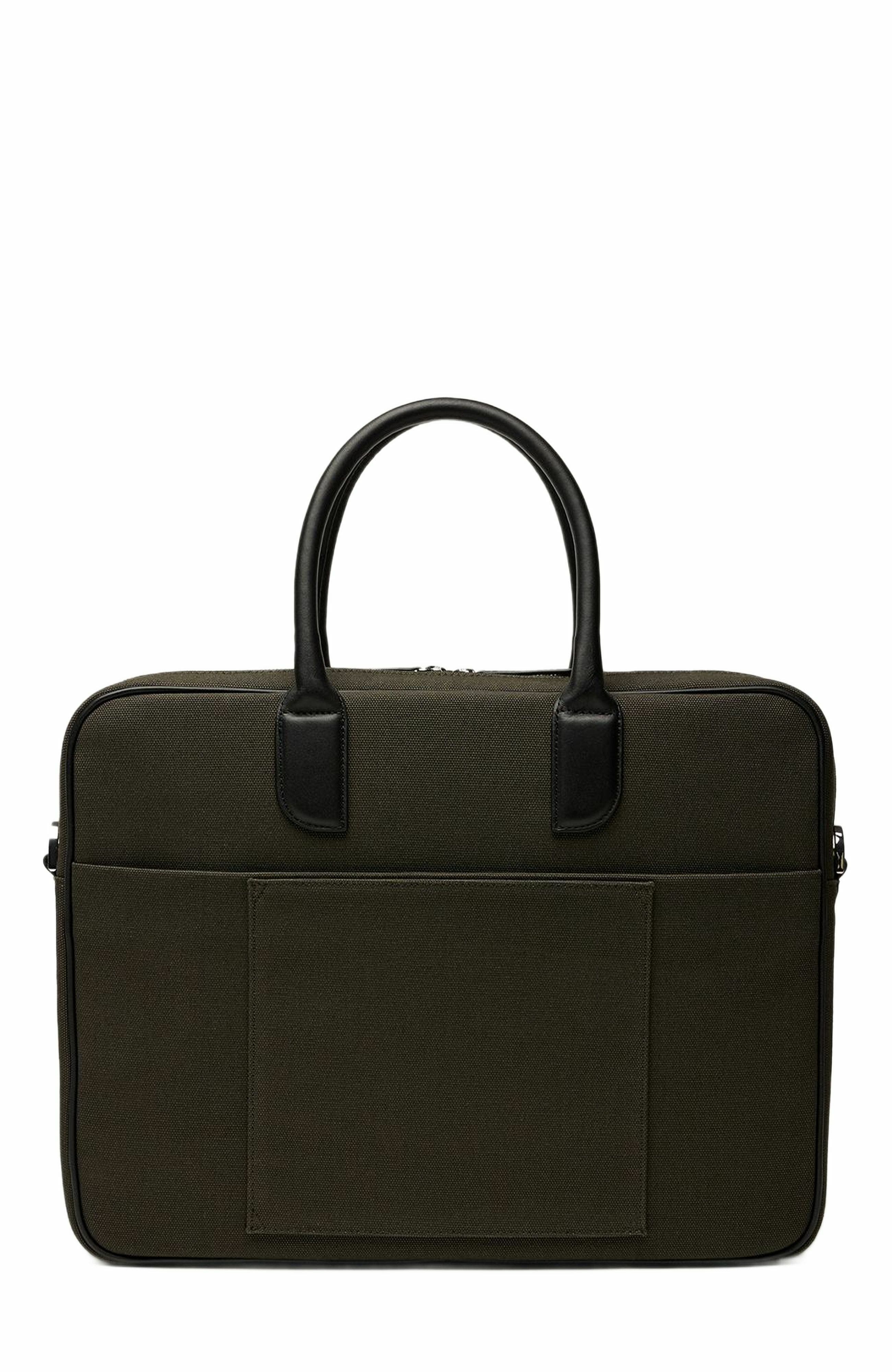 Lesage Organic Cotton Canvas Computer Bag, Alternate, color, Green