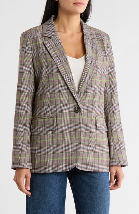 Adler Plaid Tailored Blazer