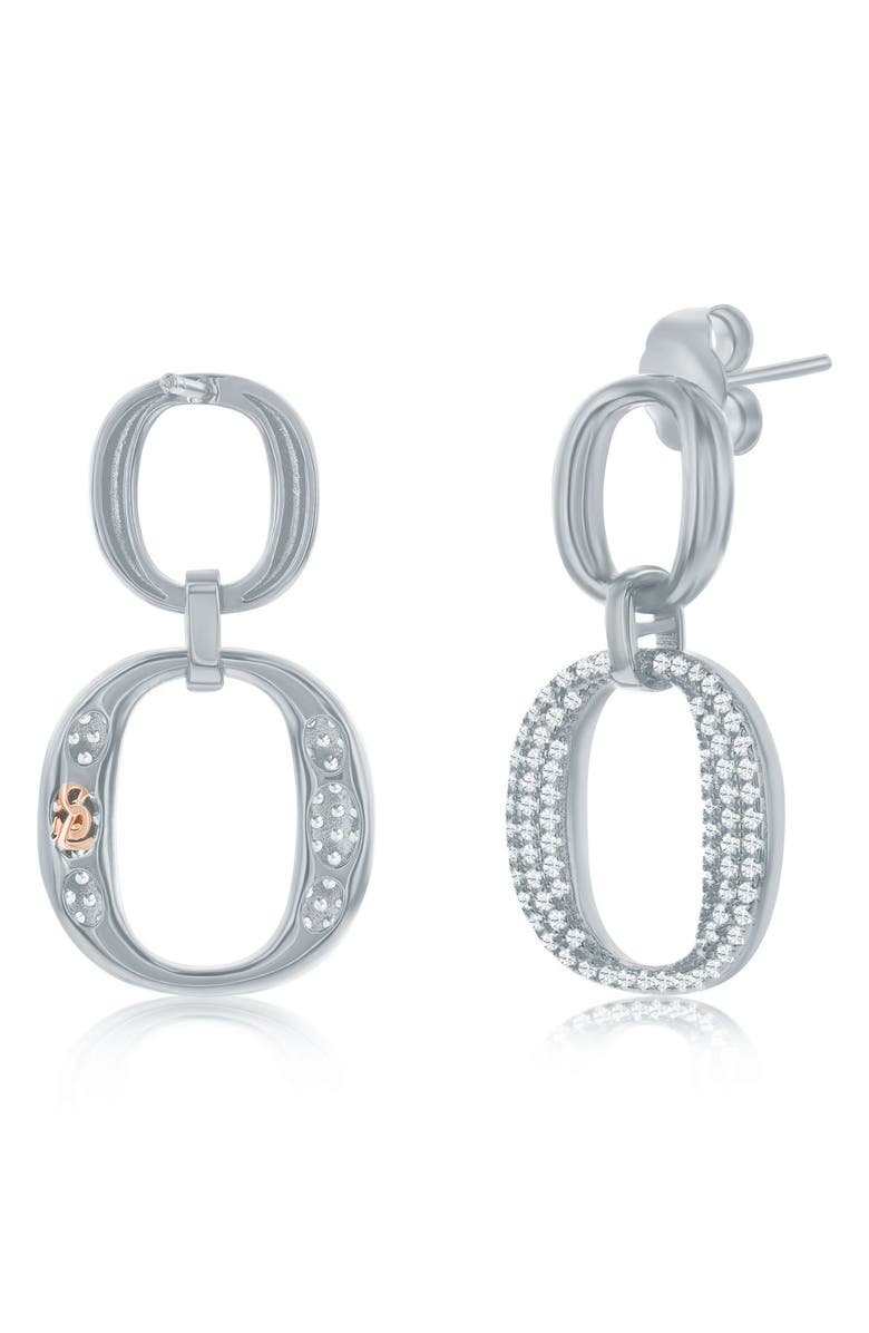 SUZY LEVIAN Pavé Cubic Zirconia Drop Earrings, Alternate, color, White