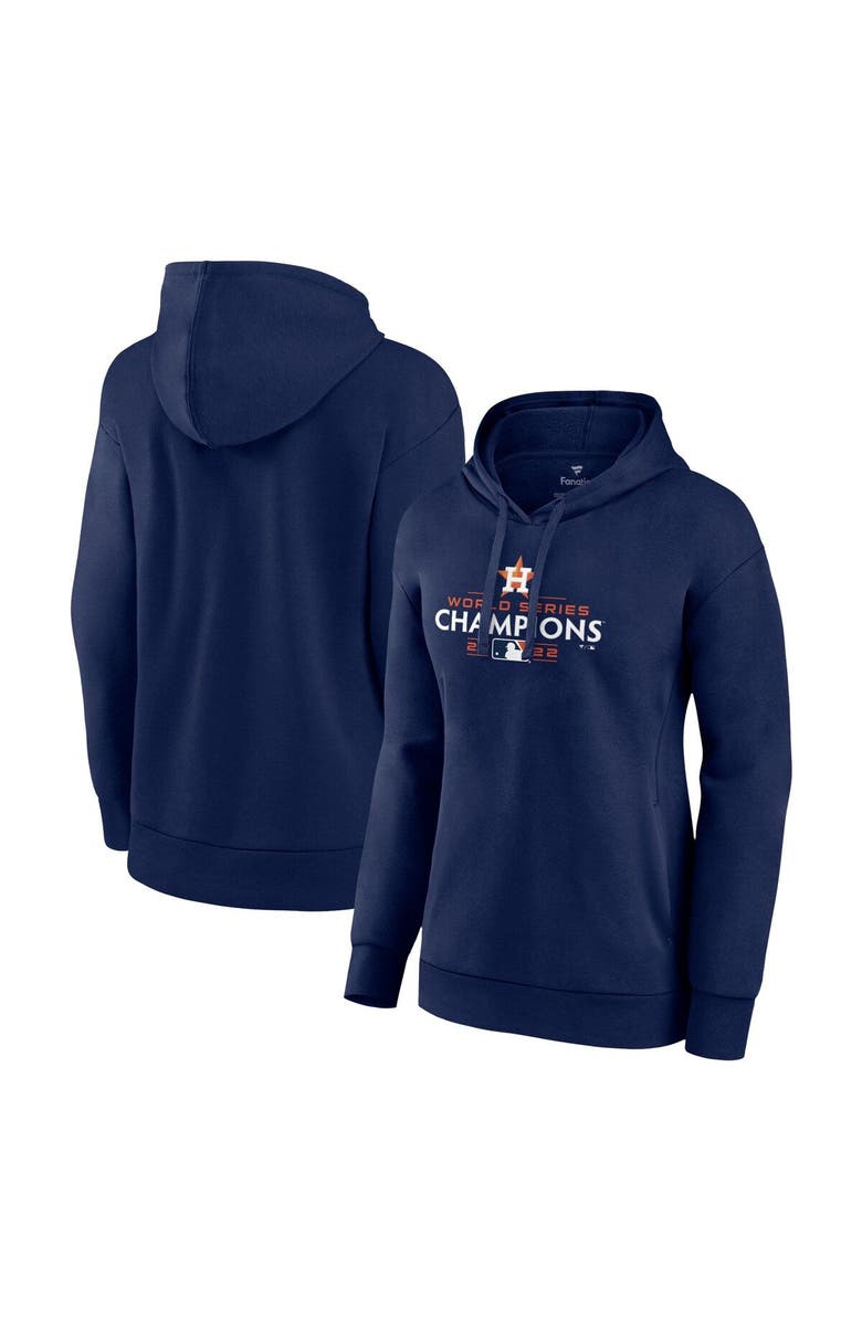 FANATICS Women's Fanatics Branded Navy Houston Astros 2022 World Series Champions Logo Plus Size Pullover Hoodie, Main, color, 