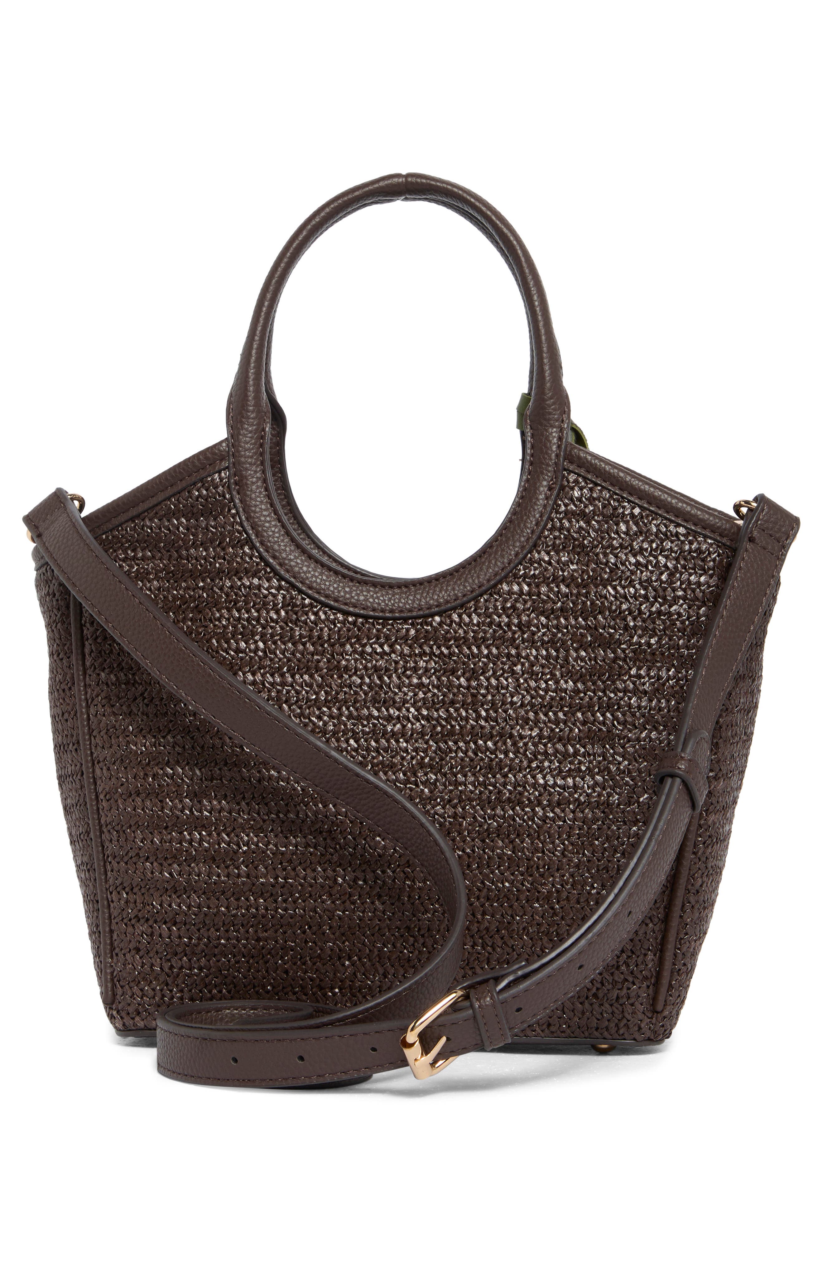 Nanette Lepore Junne Straw Satchel, Alternate, color, Maple Straw Maple Flowers