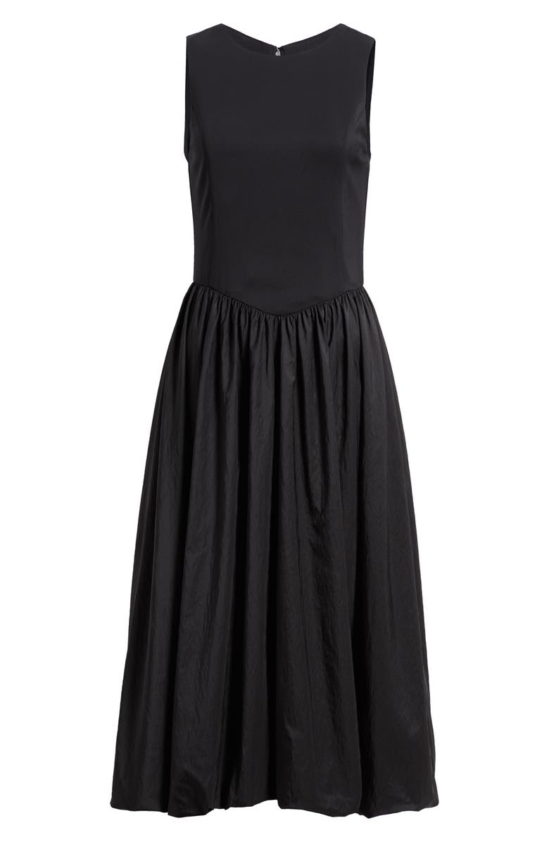 WAYF Shay Bubble Hem Cocktail Midi Dress, Alternate, color, Black