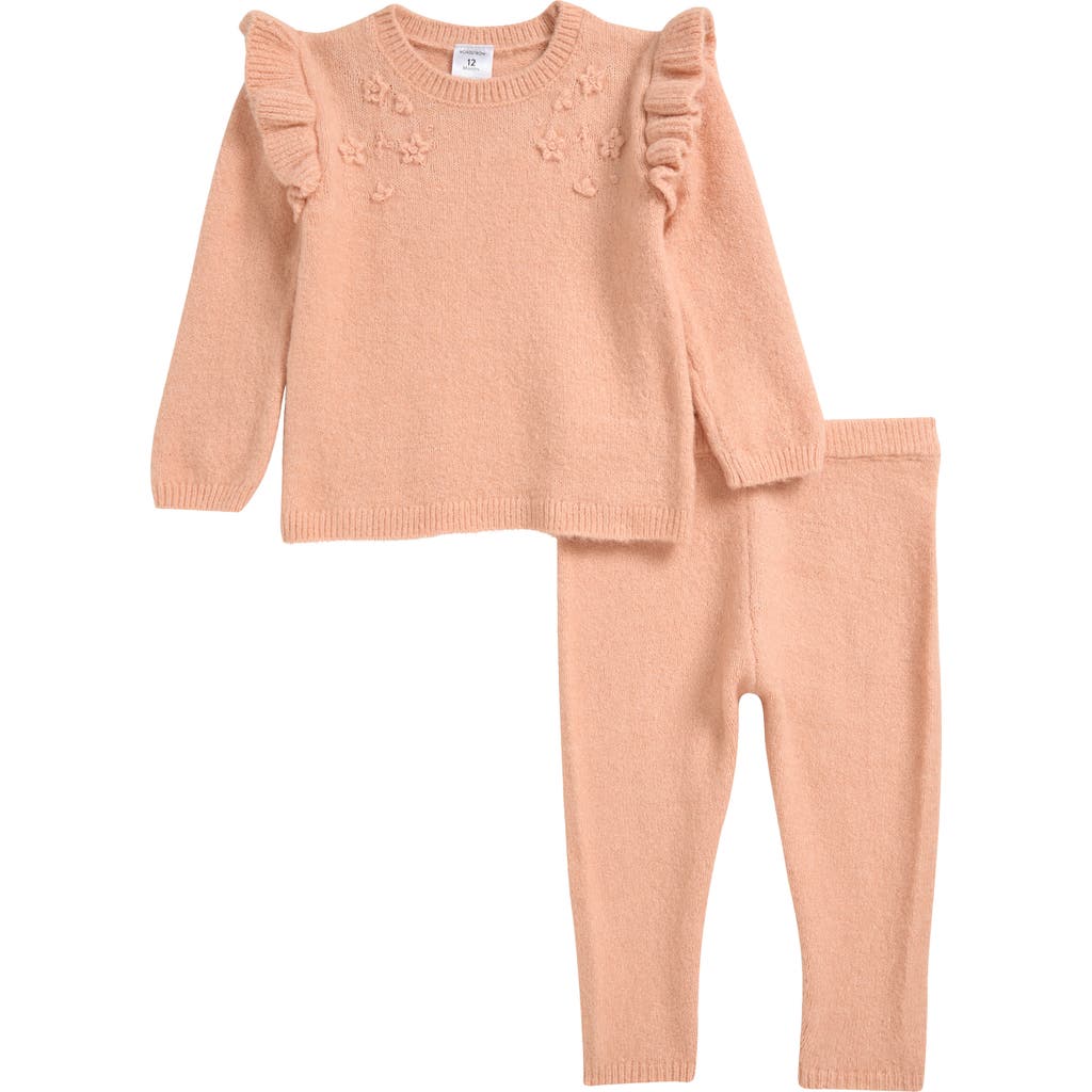 Nordstrom Ruffle Accent Sweater & Leggings Set In Pink Rosecloud