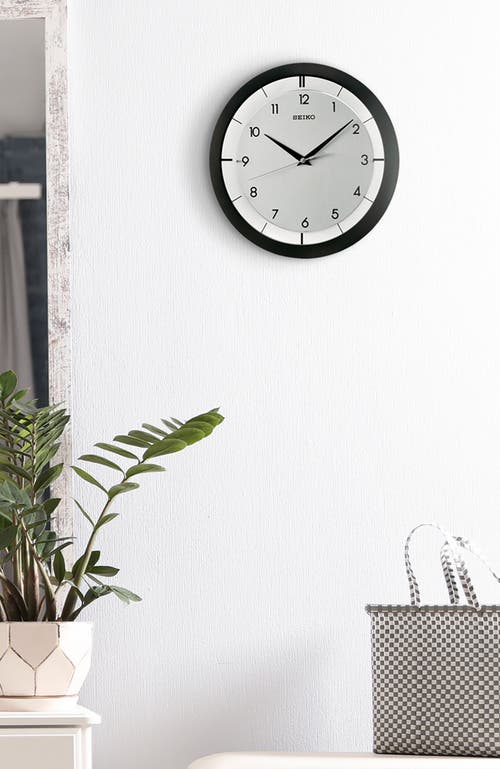 Seiko St. James Metal Wall Clock In Black