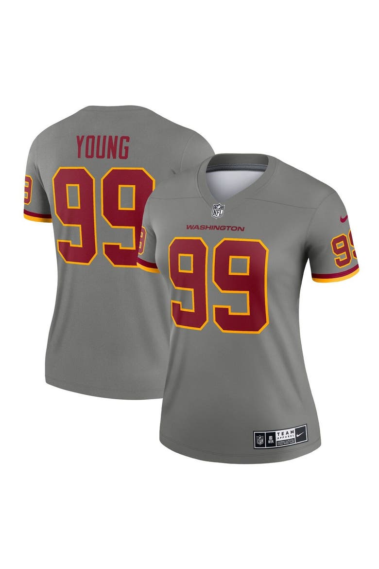 Women's Nike Chase Young Gray Washington Football Team Inverted Legend Jersey, Main, color, Gray