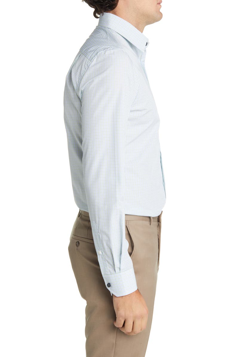 Duchamp Men's Tailored Fit Check Dress Shirt, Alternate, color, Green