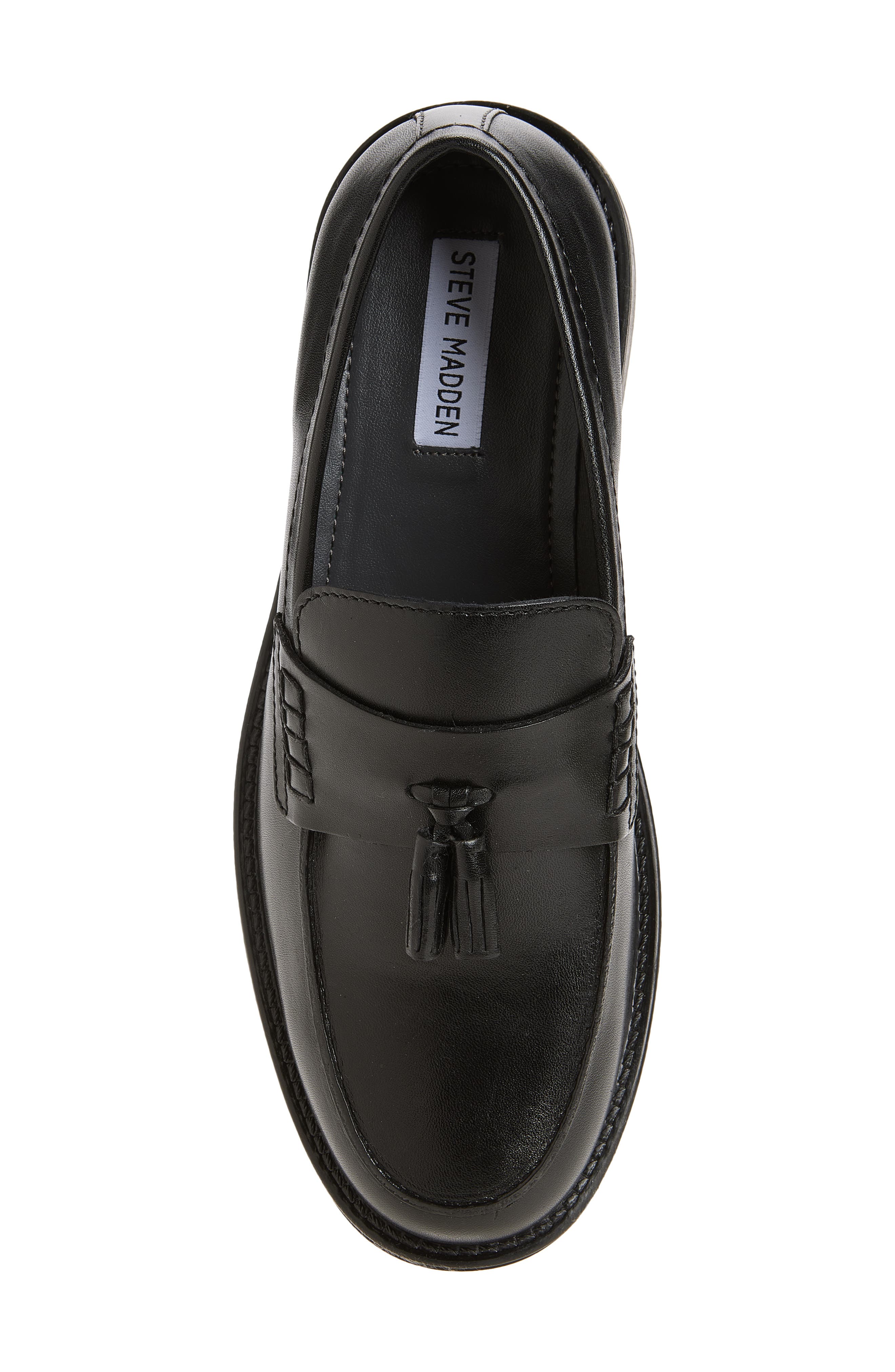 Steve Madden Daimon Tassel Loafer, Alternate, color, Black