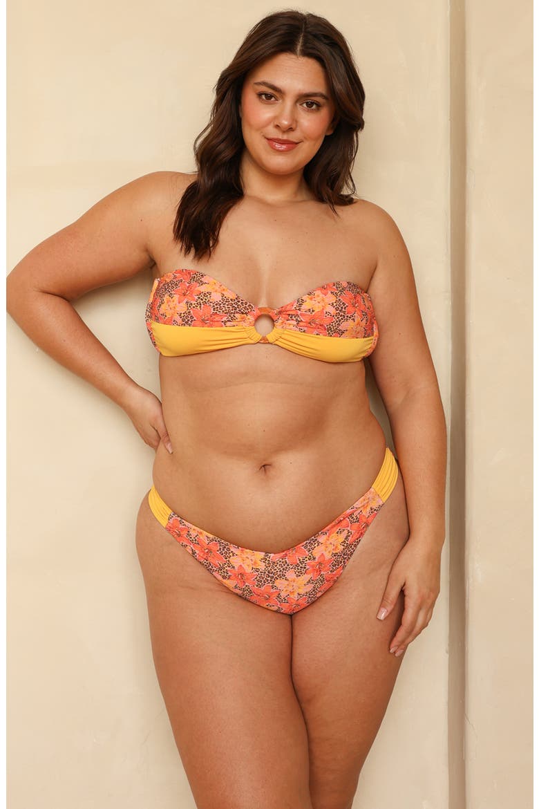 Disco Bandeau Bikini Top, Alternate, color, Fiesta