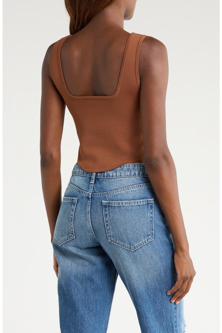 Saga Square Neck Tank, Alternate, color, SEPIA BROWN/ GOLD