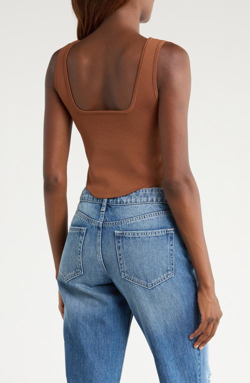 L Agence L'agence Saga Square Neck Tank In Brown