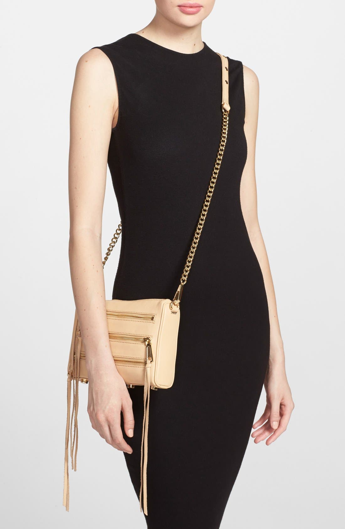 'Mini 5 Zip' Convertible Crossbody Bag, Alternate, color, BISCUIT