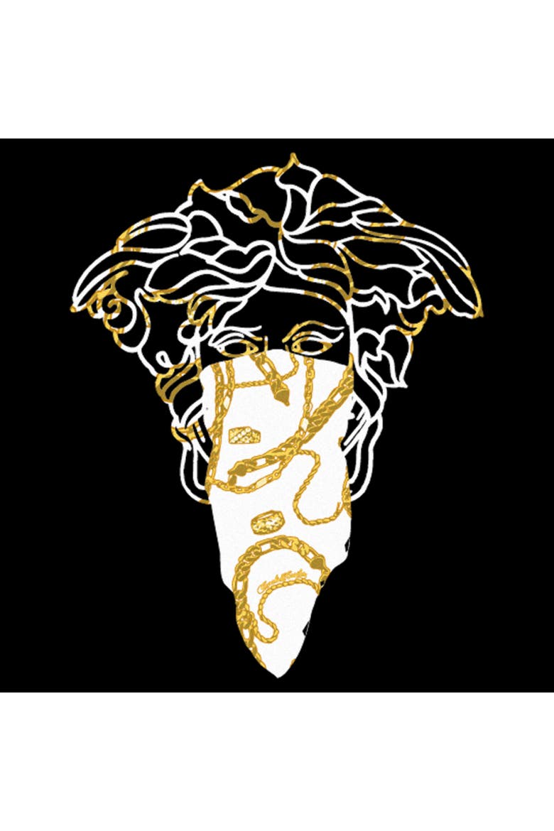 Men's Crooks & Castles Medusa White Bandana  Graphic T-Shirt, Alternate, color, Black