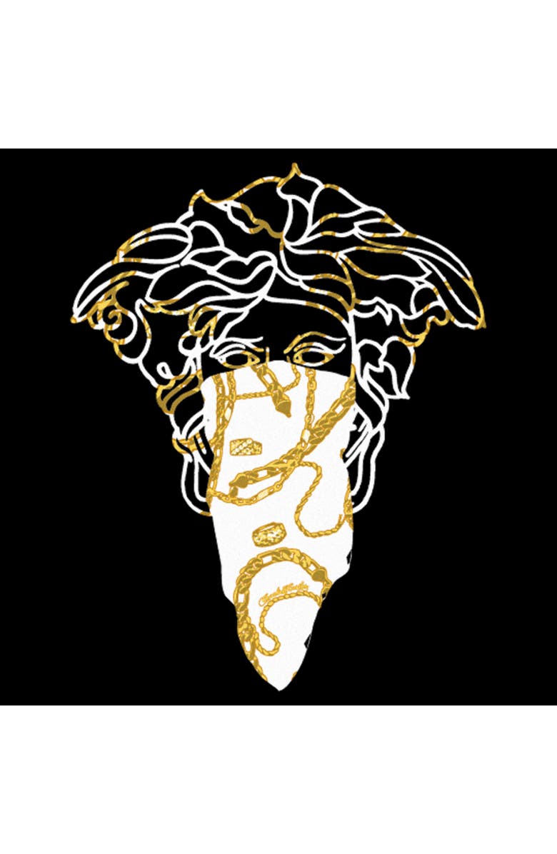 Crooks & Castles Men's Crooks & Castles Medusa White Bandana Graphic T-Shirt, Alternate, color, Black