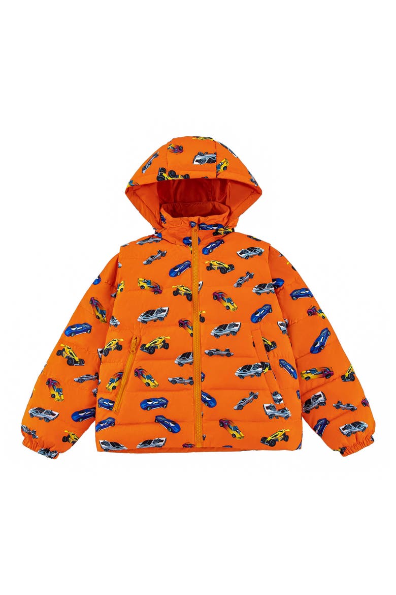 Kids' Tanner Reversible Convertible Hooded Down Puffer Jacket, Main, color, ORANGE