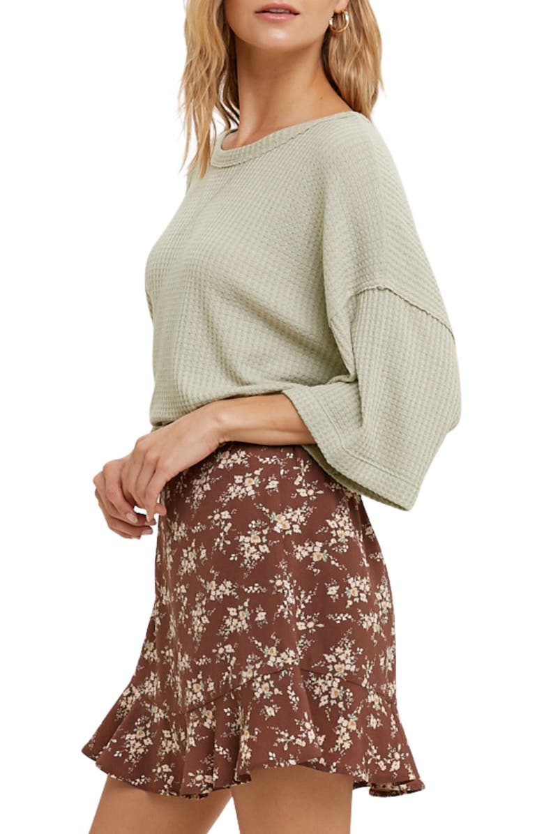 WISHLIST Cotton Blend Waffle Knit Top, Alternate, color, Olive