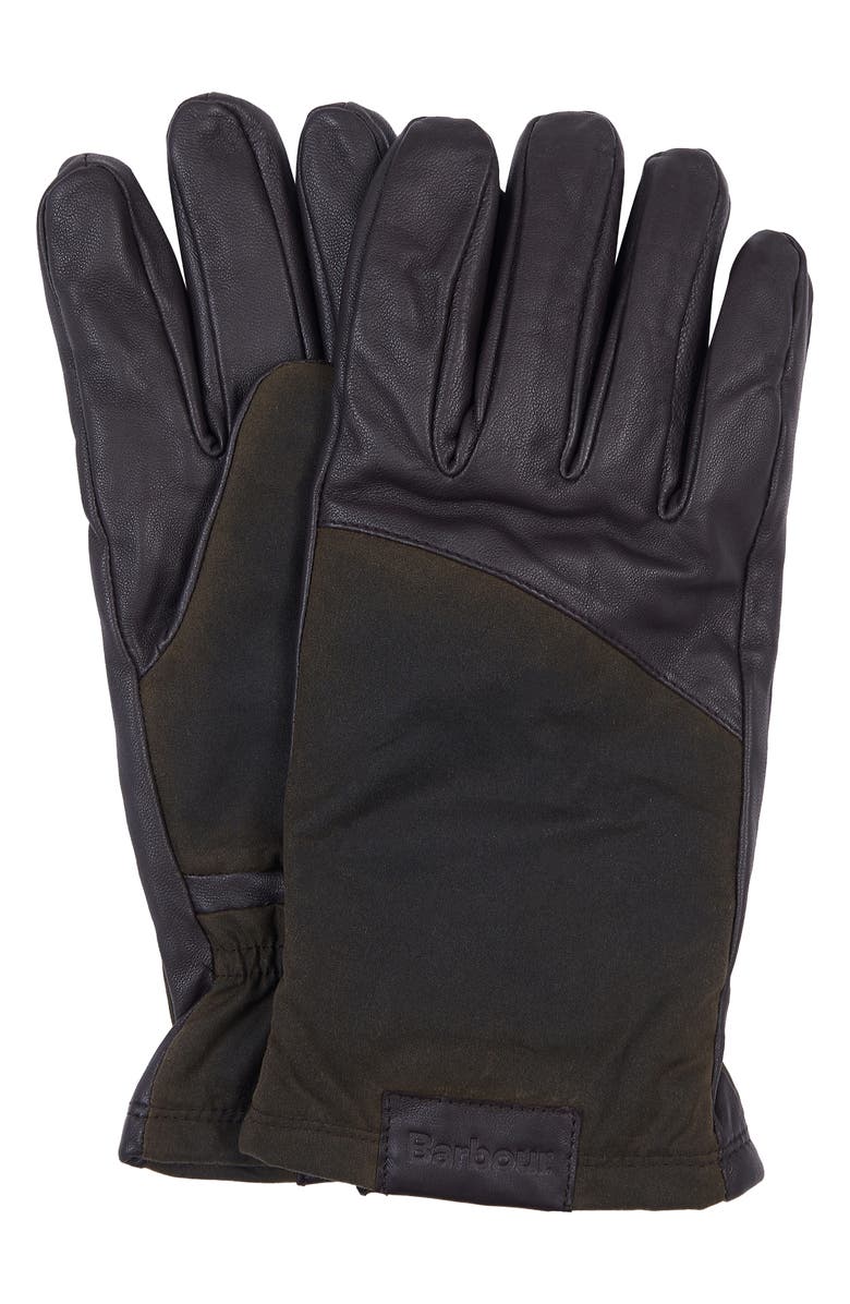 Barbour Hebden Leather Gloves, Main, color,