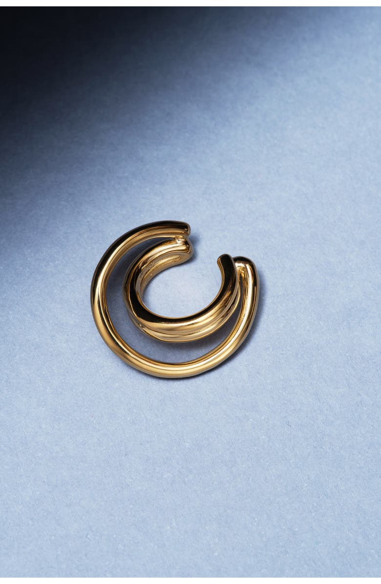 Otiumberg 14kt Gold Vermeil Loom Ear Cuff, Alternate, color, Yellow Toned Gold