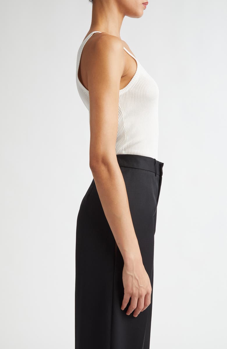 GRACE LING Logo Tag Rib Tank, Alternate, color, Ivory