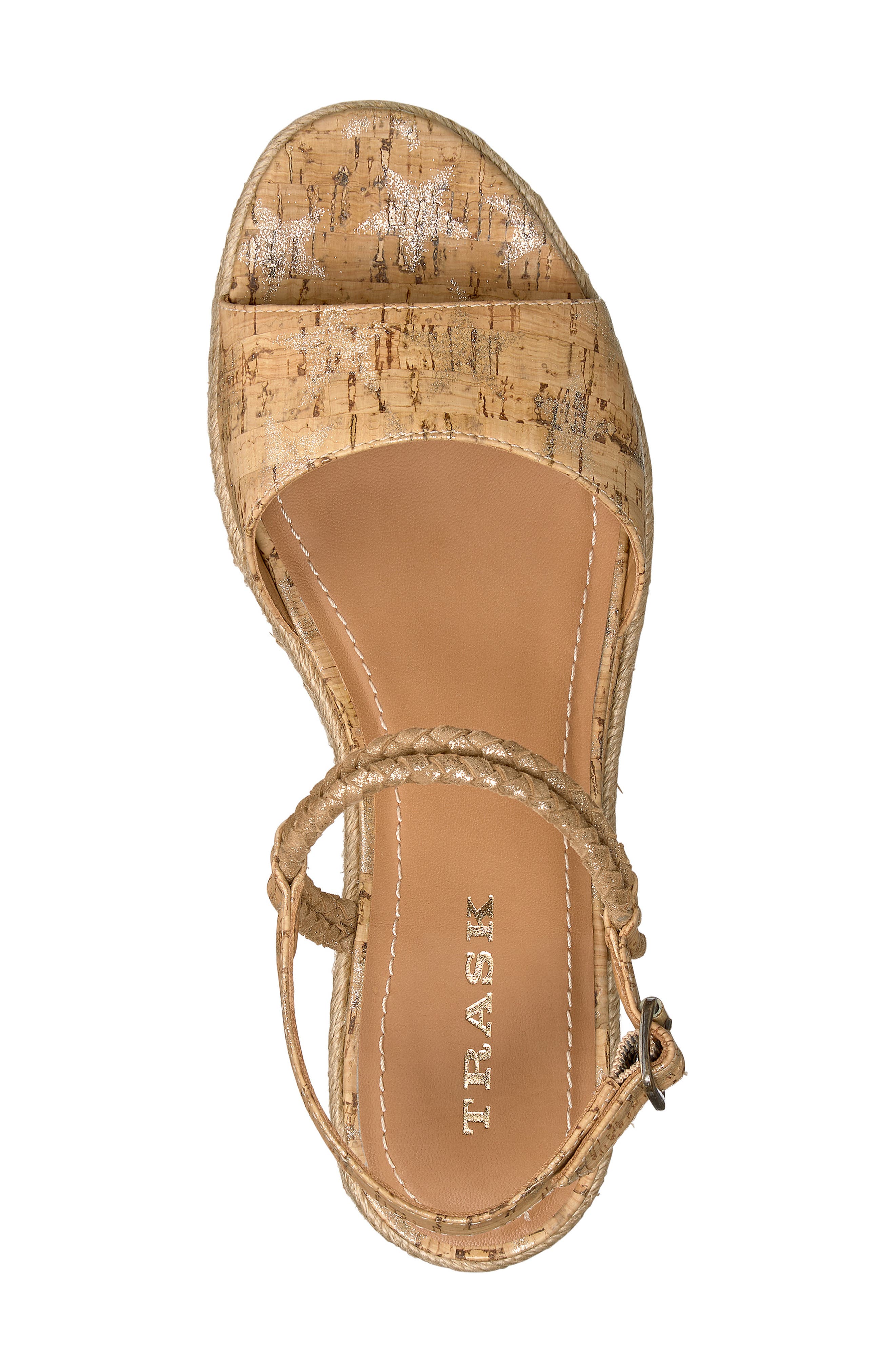 Trask Christine Metallic Espadrille Platform Sandal, Alternate, color, 