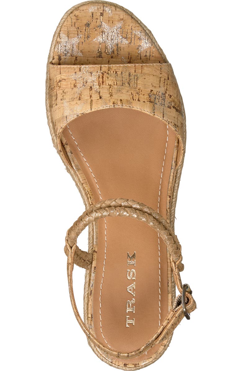 Trask Christine Metallic Espadrille Platform Sandal, Alternate, color,