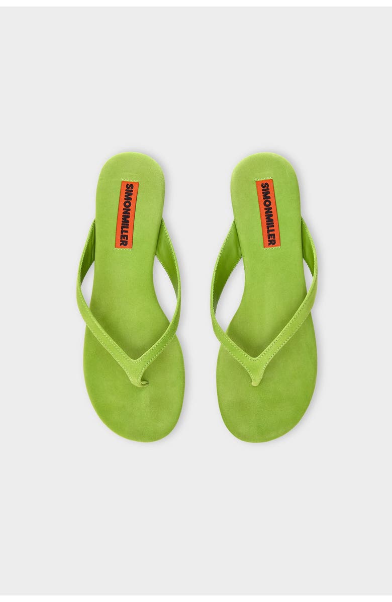 SIMONMILLER Suede Riviera Thong Sandal, Alternate, color, Matcha