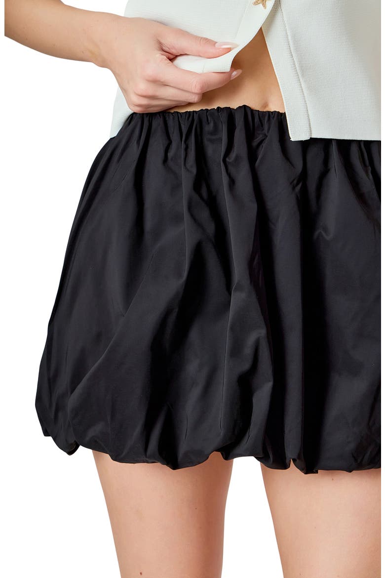 Bubble Hem Miniskirt, Alternate, color, BLACK