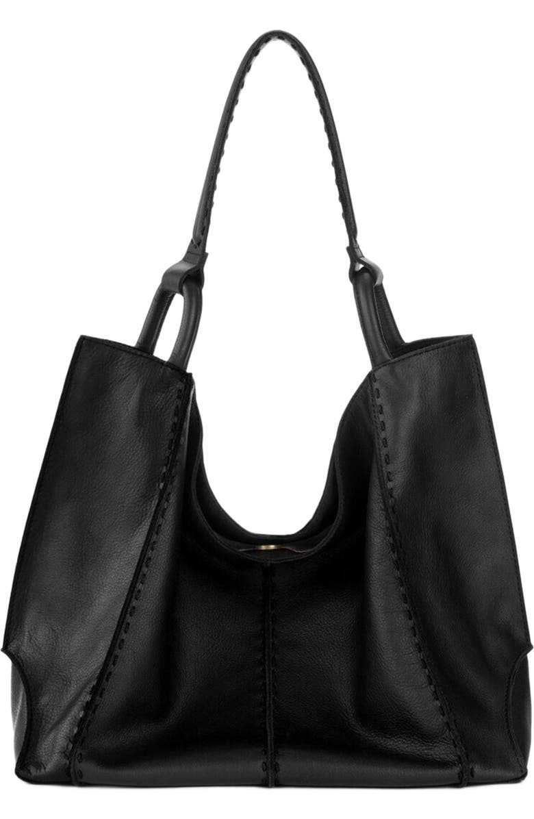 The Sak Los Feliz Large Tote Leather Bag, Alternate, color, Black