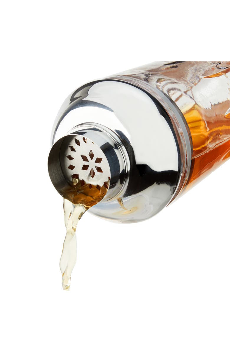 Viski Admiral Crystal Cocktail Shaker in Stainless Steel, Alternate, color, Clear