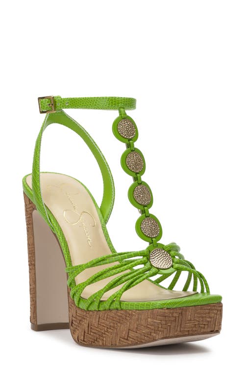 Jessica Simpson Colero Ankle Strap Platform Sandal In Lizard Green