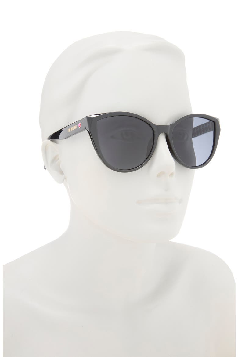 54mm Cat Eye Sunglasses, Alternate, color, BLACK OPAQUE
