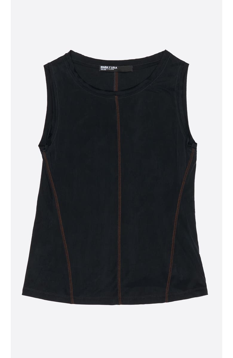 Bimba y Lola Cupro Sleeveless Top, Alternate, color, Washed Black