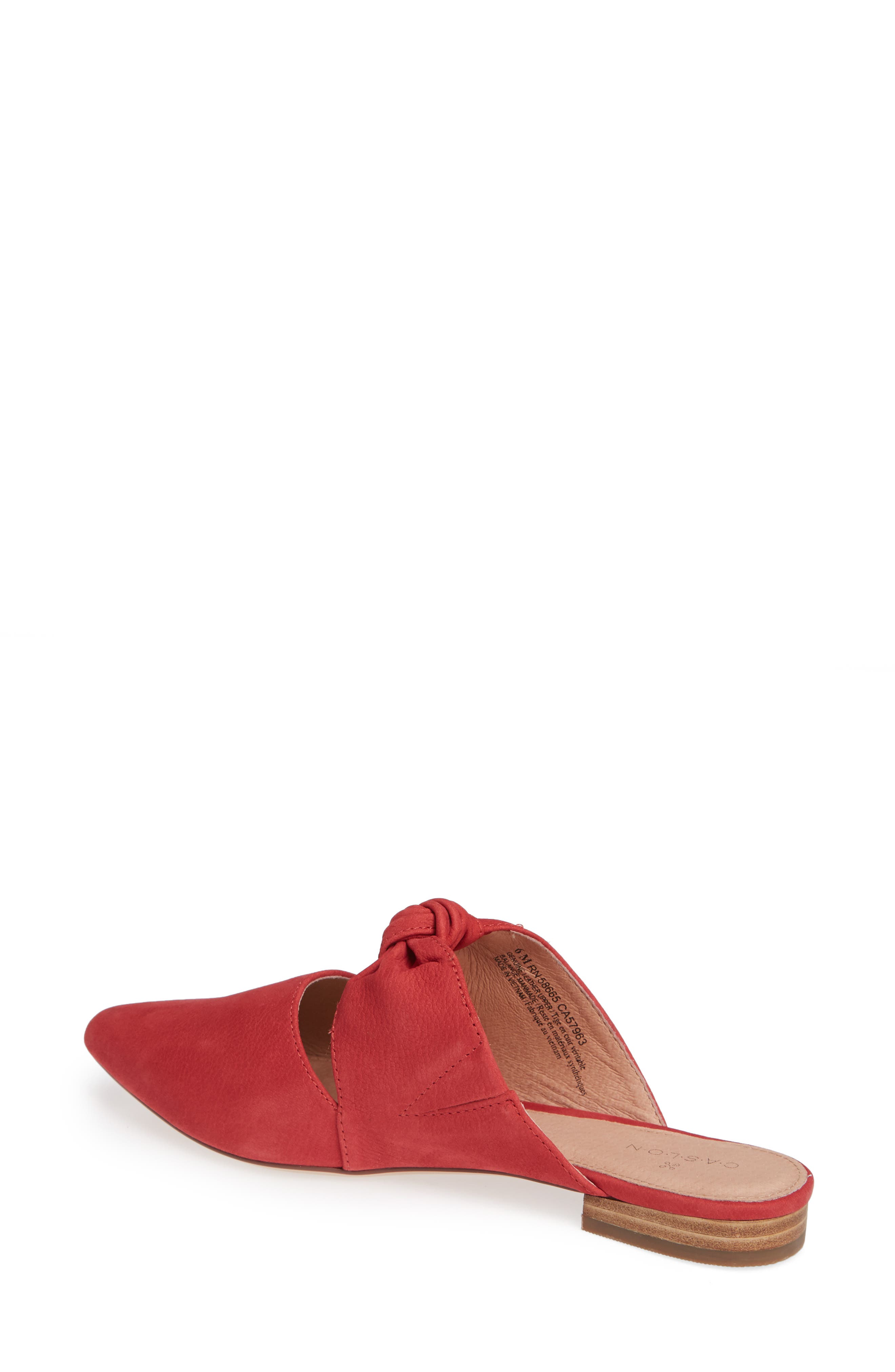 Luke Knotted Mule, Alternate, color, RED NUBUCK
