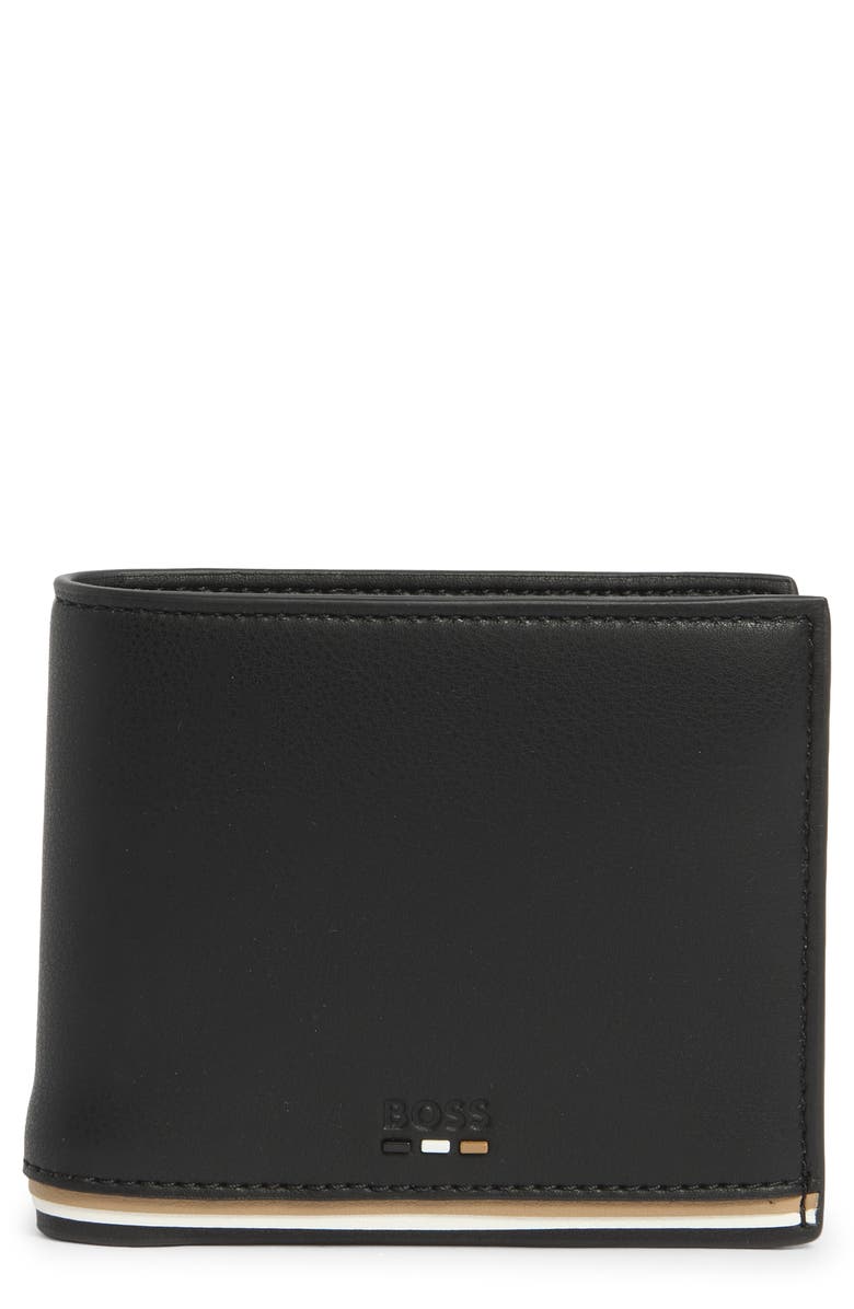 BOSS Ray Slim Bifold Wallet, Main, color, Black
