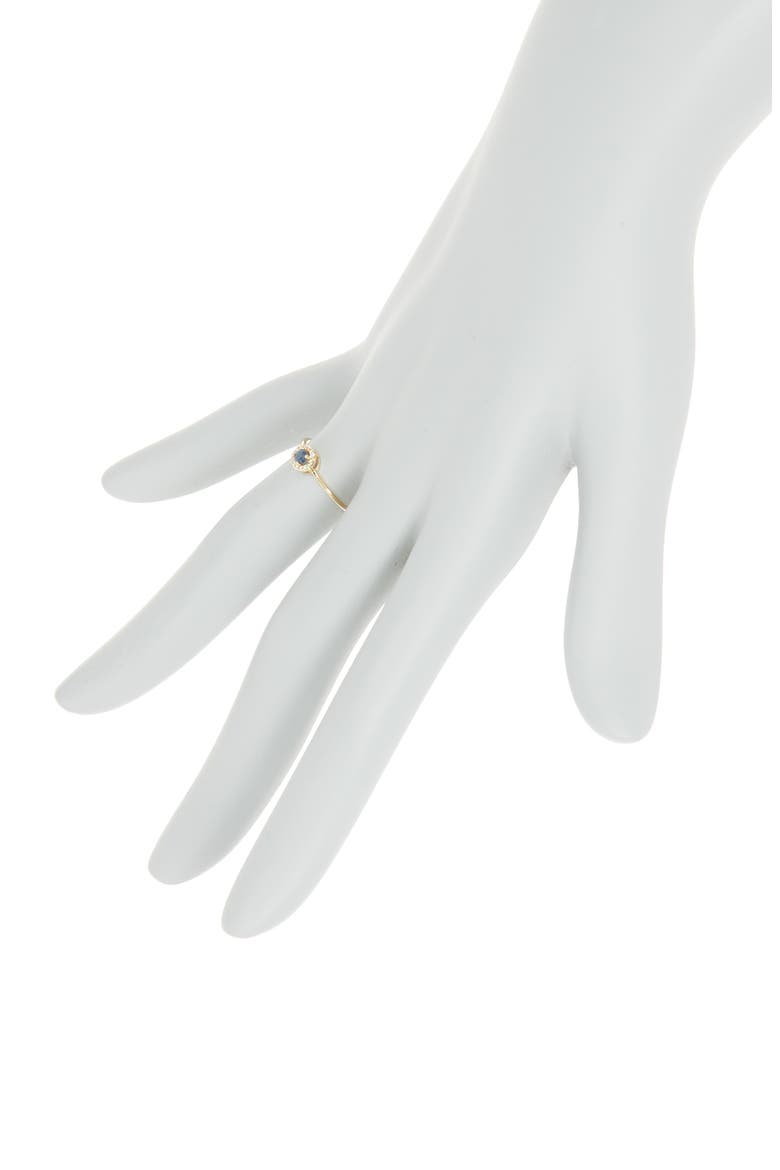 18K Yellow Gold Diamond Halo Sapphire Center Ring (Nordstrom Exclusive), Alternate, color, 18K YELLOW GOLD