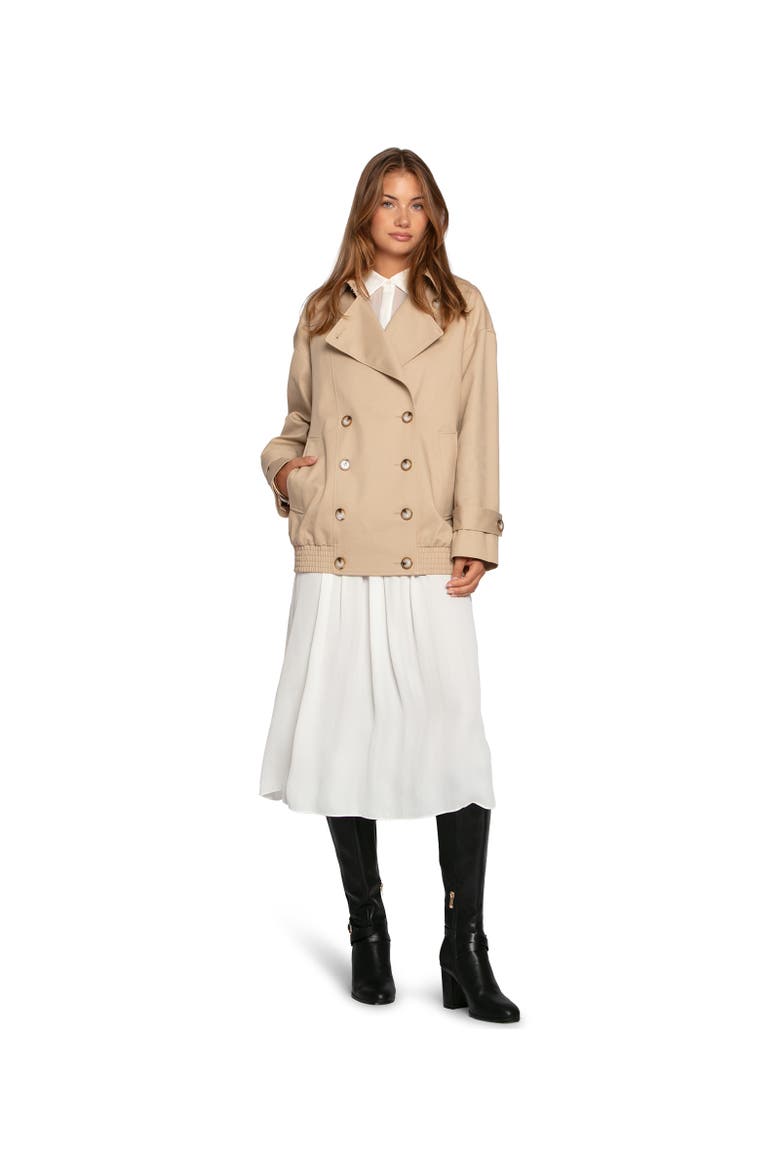 Weekend Trench Bomber Jacket, Alternate, color, Light Beige