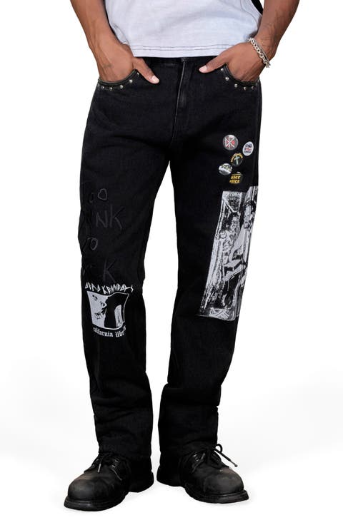 x Dead Kennedys Patchwork Graphic Straight Leg Jeans