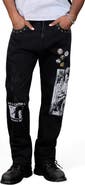 PLEASURES x Dead Kennedys Patchwork Graphic Straight Leg Jeans