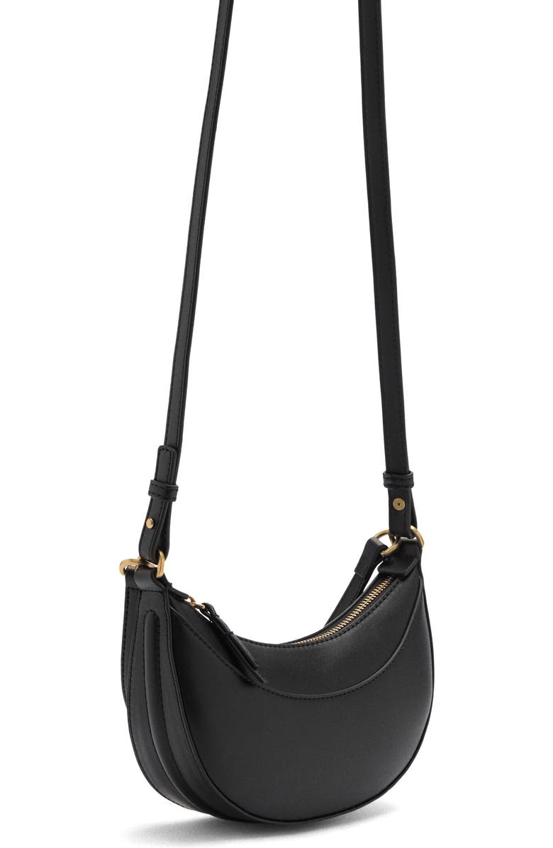 MANGO Oval Faux Leather Shoulder Bag, Alternate, color,