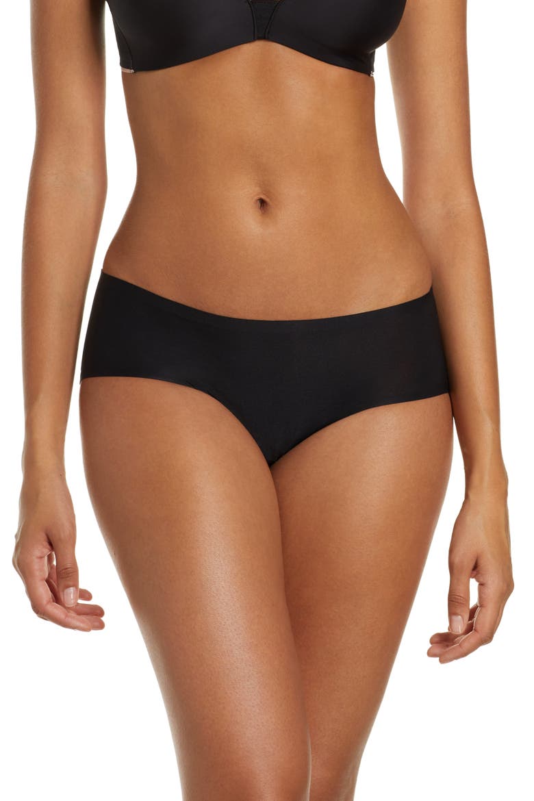 Soft Stretch 3-Pack Seamless Hipster Briefs, Alternate, color, BLACK