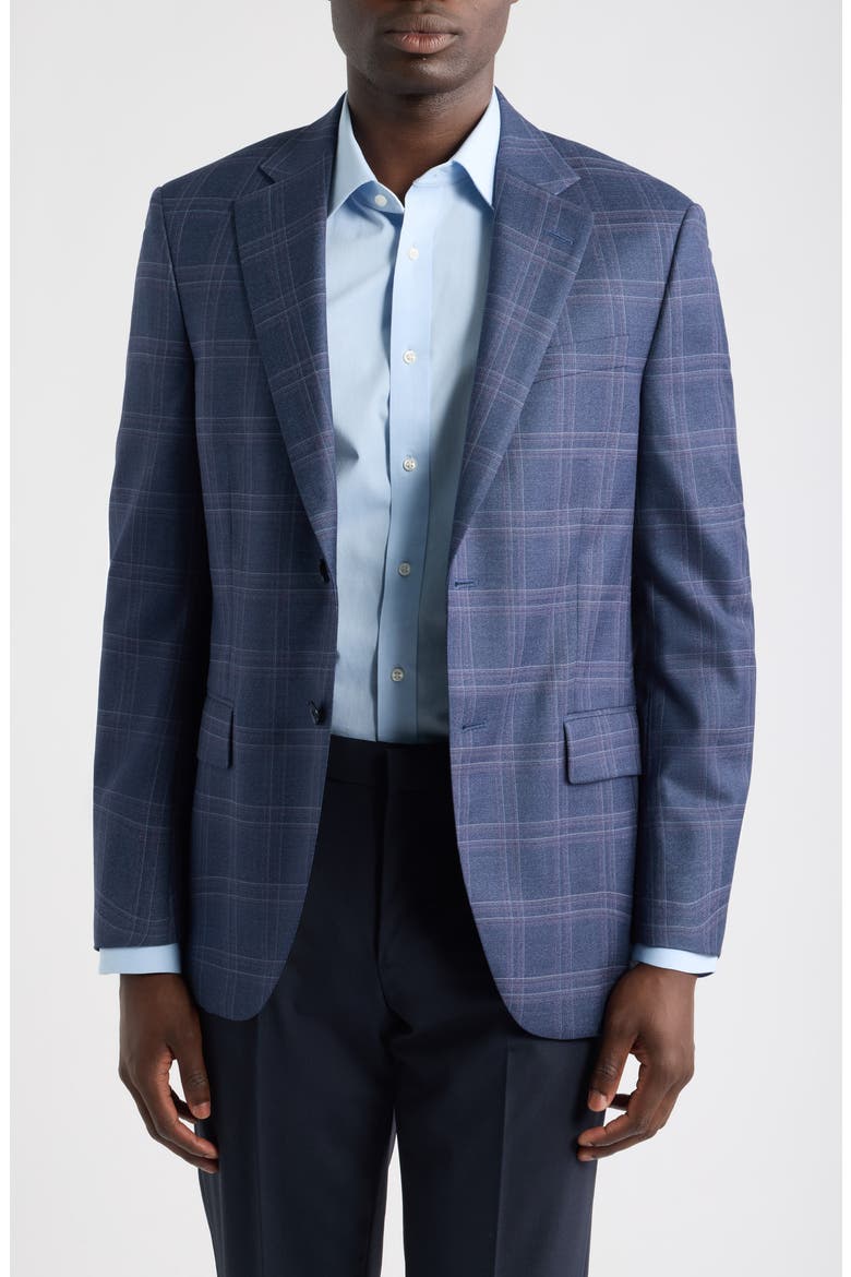 Flynn Classic Plaid Wool Sport Coat, Main, color, BLUE